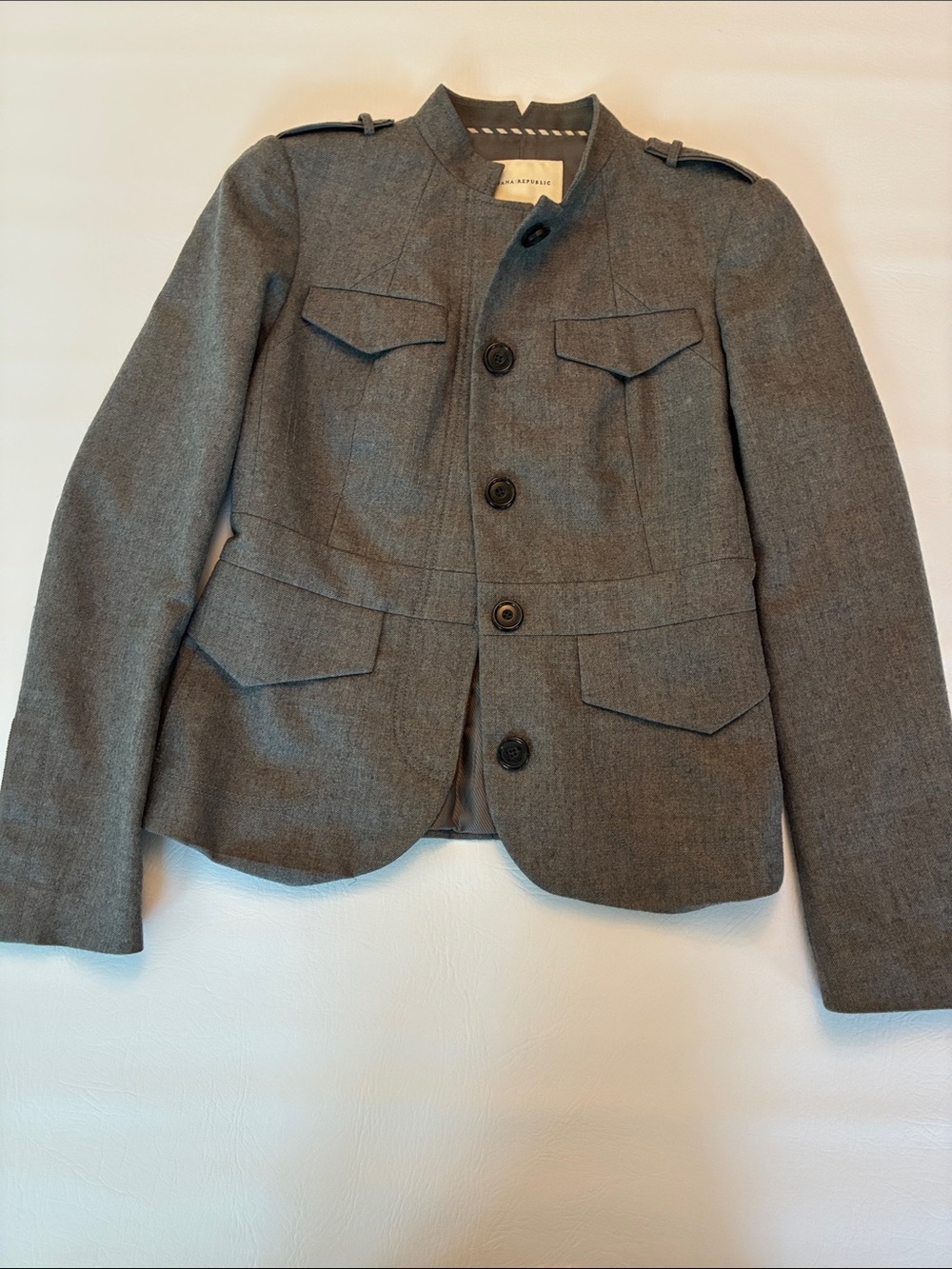 Banana Republic Gray Military-Style Kids Blazer